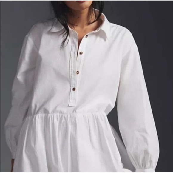 Anthropologie Maeve Bubble-Hem Shirt Dress Size XS - Picture 3 of 12